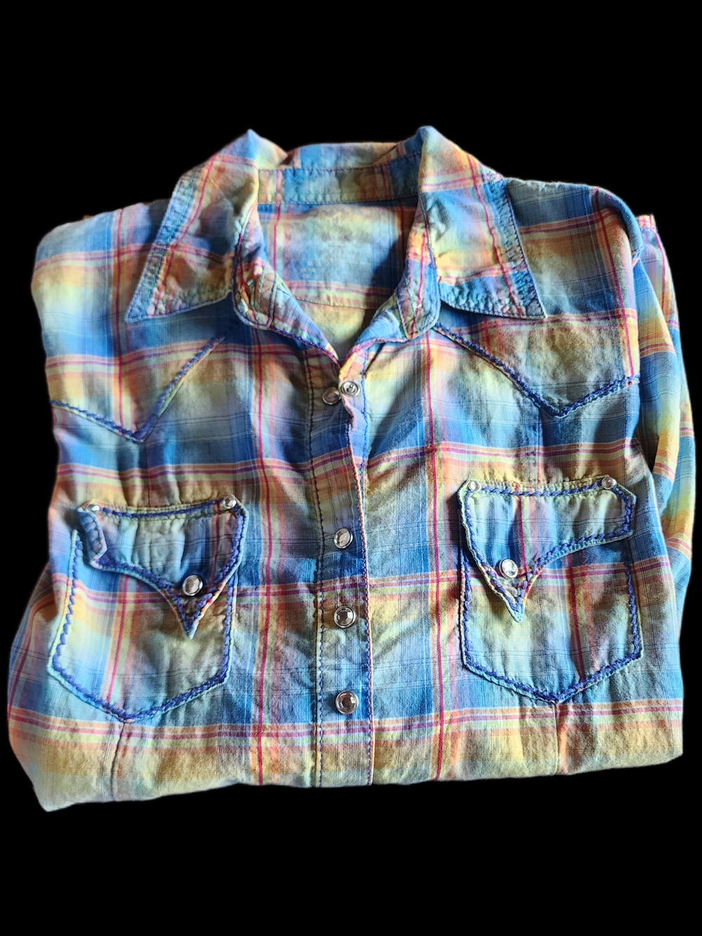 Casual Light Blue Plaid Button-Down Shirt